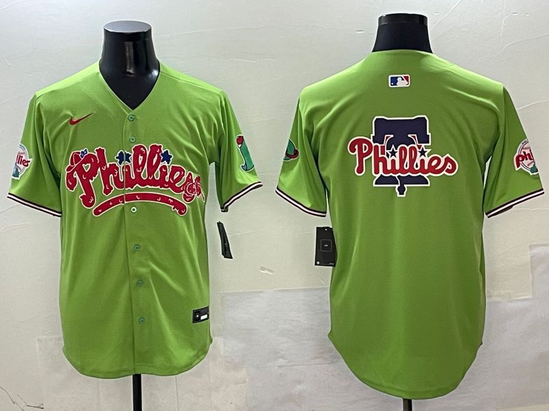 Men Philadelphia Phillies Blank Green Five generations Joint Name 2025 Nike MLB Jersey style 7